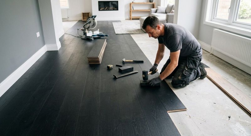 Dark Wood Floor Installation in Venice, FL